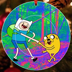 Jake And Finn Adventure Time Landscape Forest Saturation Uv Print Acrylic Ornament Round by Sarkoni