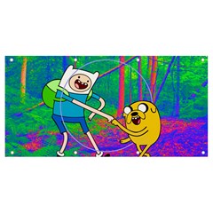 Jake And Finn Adventure Time Landscape Forest Saturation Banner And Sign 8  X 4  by Sarkoni