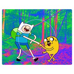 Jake And Finn Adventure Time Landscape Forest Saturation Premium Plush Fleece Blanket (medium) by Sarkoni