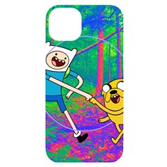 Jake And Finn Adventure Time Landscape Forest Saturation Iphone 14 Plus Black Uv Print Case by Sarkoni