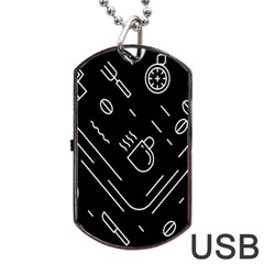 Coffee Background Dog Tag Usb Flash (one Side) by Bedest