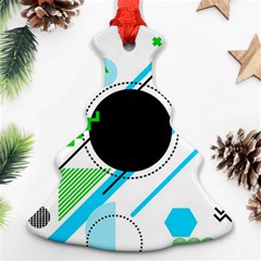 Geometric Shapes Background Christmas Tree Ornament (two Sides) by Bedest