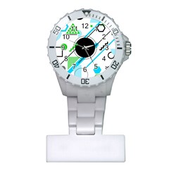 Geometric Shapes Background Plastic Nurses Watch