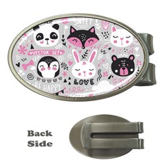 Big Set With Cute Cartoon Animals Bear Panda Bunny Penguin Cat Fox Money Clips (oval)  by Bedest