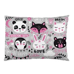 Big Set With Cute Cartoon Animals Bear Panda Bunny Penguin Cat Fox Pillow Case by Bedest