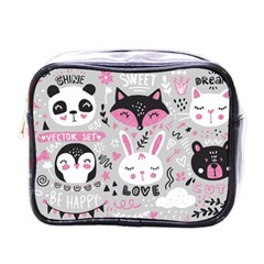 Big Set With Cute Cartoon Animals Bear Panda Bunny Penguin Cat Fox Mini Toiletries Bag (one Side) by Bedest