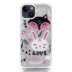 Big Set With Cute Cartoon Animals Bear Panda Bunny Penguin Cat Fox Iphone 14 Tpu Uv Print Case by Bedest