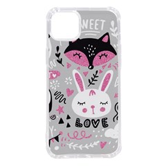 Big Set With Cute Cartoon Animals Bear Panda Bunny Penguin Cat Fox Iphone 14 Plus Tpu Uv Print Case by Bedest