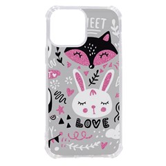 Big Set With Cute Cartoon Animals Bear Panda Bunny Penguin Cat Fox Iphone 13 Pro Max Tpu Uv Print Case by Bedest