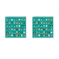 Different Type Vector Cartoon Dog Faces Cufflinks (square) by Bedest