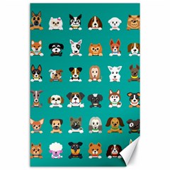 Different Type Vector Cartoon Dog Faces Canvas 24  X 36  by Bedest