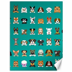 Different Type Vector Cartoon Dog Faces Canvas 36  x 48 