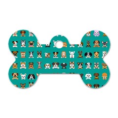 Different Type Vector Cartoon Dog Faces Dog Tag Bone (One Side)