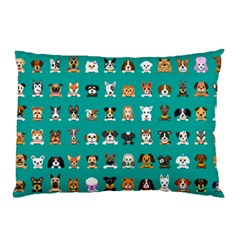 Different Type Vector Cartoon Dog Faces Pillow Case