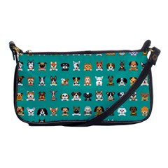 Different Type Vector Cartoon Dog Faces Shoulder Clutch Bag