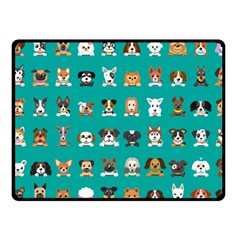 Different Type Vector Cartoon Dog Faces Fleece Blanket (Small)