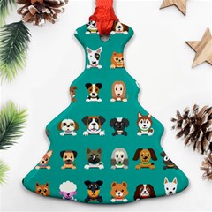 Different Type Vector Cartoon Dog Faces Ornament (Christmas Tree) 