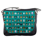 Different Type Vector Cartoon Dog Faces Messenger Bag Front