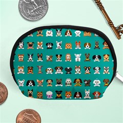 Different Type Vector Cartoon Dog Faces Accessory Pouch (medium) by Bedest