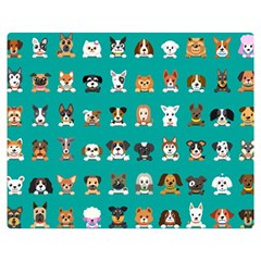 Different Type Vector Cartoon Dog Faces Two Sides Premium Plush Fleece Blanket (medium) by Bedest