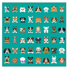 Different Type Vector Cartoon Dog Faces Square Satin Scarf (36  X 36 ) by Bedest