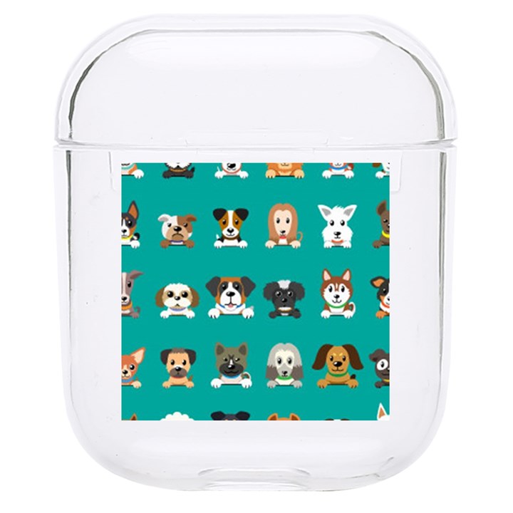 Different Type Vector Cartoon Dog Faces Hard PC AirPods 1/2 Case