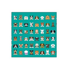 Different Type Vector Cartoon Dog Faces Satin Bandana Scarf 22  x 22 