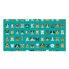 Different Type Vector Cartoon Dog Faces Satin Shawl 45  X 80  by Bedest