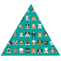 Different Type Vector Cartoon Dog Faces Wooden Puzzle Triangle by Bedest