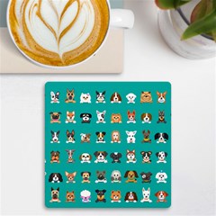 Different Type Vector Cartoon Dog Faces UV Print Square Tile Coaster 