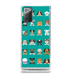 Different Type Vector Cartoon Dog Faces Samsung Galaxy Note 20 TPU UV Case