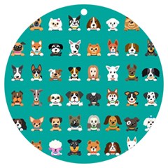 Different Type Vector Cartoon Dog Faces Uv Print Acrylic Ornament Round by Bedest