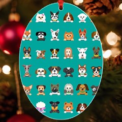 Different Type Vector Cartoon Dog Faces Uv Print Acrylic Ornament Oval by Bedest