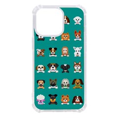 Different Type Vector Cartoon Dog Faces Iphone 13 Pro Tpu Uv Print Case by Bedest