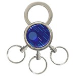 Classic Blue Background Abstract Style 3-Ring Key Chain Front