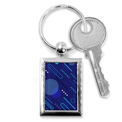 Classic Blue Background Abstract Style Key Chain (rectangle) by Bedest