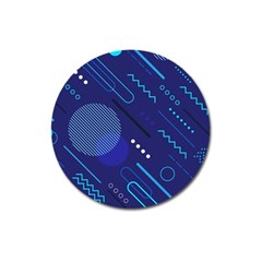 Classic Blue Background Abstract Style Magnet 3  (round) by Bedest