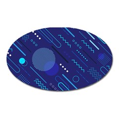 Classic Blue Background Abstract Style Oval Magnet by Bedest