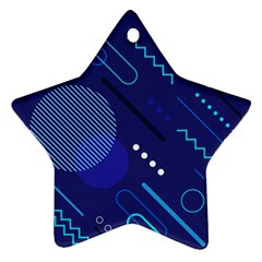 Classic Blue Background Abstract Style Star Ornament (two Sides)