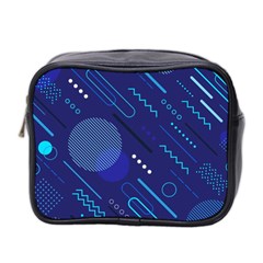 Classic Blue Background Abstract Style Mini Toiletries Bag (two Sides) by Bedest