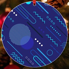 Classic Blue Background Abstract Style Uv Print Acrylic Ornament Round