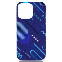 Classic Blue Background Abstract Style Iphone 14 Pro Max Black Uv Print Case by Bedest