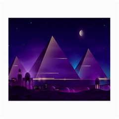 Egyptian Pyramids Night Landscape Cartoon Small Glasses Cloth by Bedest