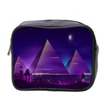 Egyptian Pyramids Night Landscape Cartoon Mini Toiletries Bag (Two Sides) Front