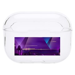 Egyptian Pyramids Night Landscape Cartoon Hard Pc Airpods Pro Case by Bedest