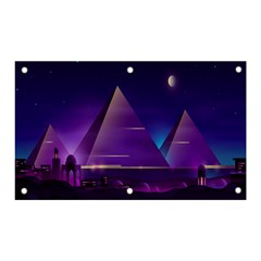 Egyptian Pyramids Night Landscape Cartoon Banner And Sign 5  X 3  by Bedest