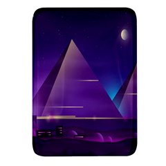 Egyptian Pyramids Night Landscape Cartoon Rectangular Glass Fridge Magnet (4 Pack) by Bedest