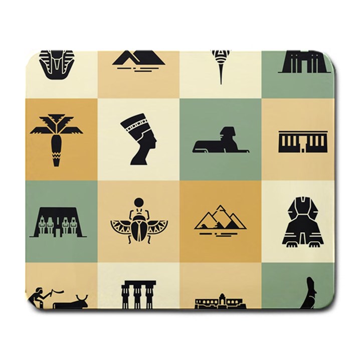 Egyptian Flat Style Icons Large Mousepad