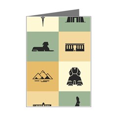 Egyptian Flat Style Icons Mini Greeting Card by Bedest