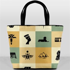 Egyptian Flat Style Icons Bucket Bag by Bedest